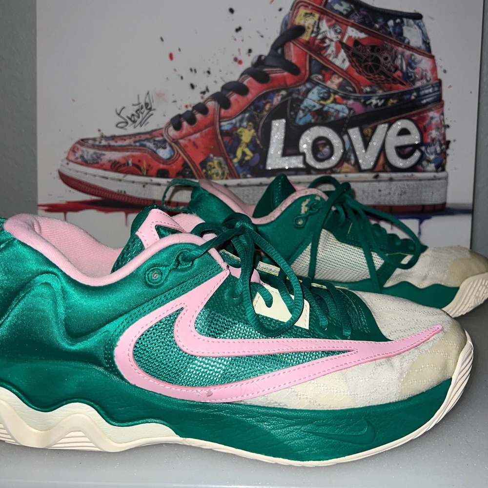 Nike Giannis Immortality 3 Mens 10 Green Pink Good Basketball Shoes DZ7533-300 - Picture 4 of 6
